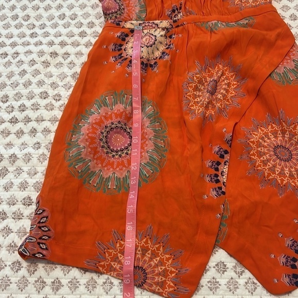 Floreat Anthropologie Livia Bright Orange Mandala Print Halter Keyhole Dress 12P - Picture 17 of 17